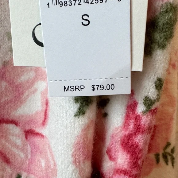 CeCe White and Pink Floral Button-Front Cardigan - Picture 5 of 7